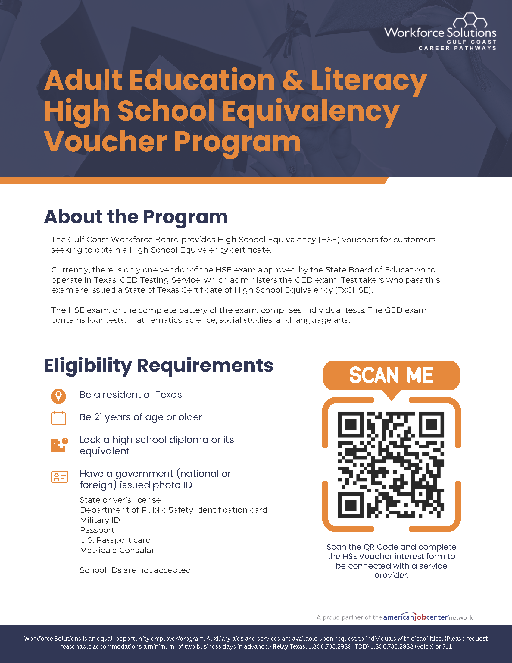 Adult Education & Literacy High School Equivalency Voucher Program